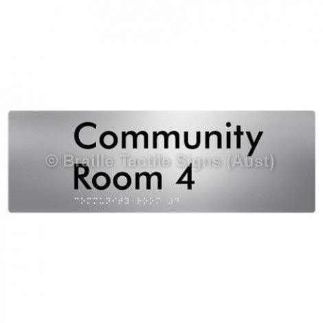 Braille Sign Community Room 4 - Braille Tactile Signs (Aust) - BTS252-04-aliS - Fully Custom Signs - Fast Shipping - High Quality - Australian Made &amp; Owned