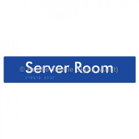 Braille Sign Server Room - Braille Tactile Signs (Aust) - BTS253-blu - Fully Custom Signs - Fast Shipping - High Quality - Australian Made &amp; Owned