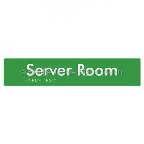 Braille Sign Server Room - Braille Tactile Signs (Aust) - BTS253-grn - Fully Custom Signs - Fast Shipping - High Quality - Australian Made &amp; Owned