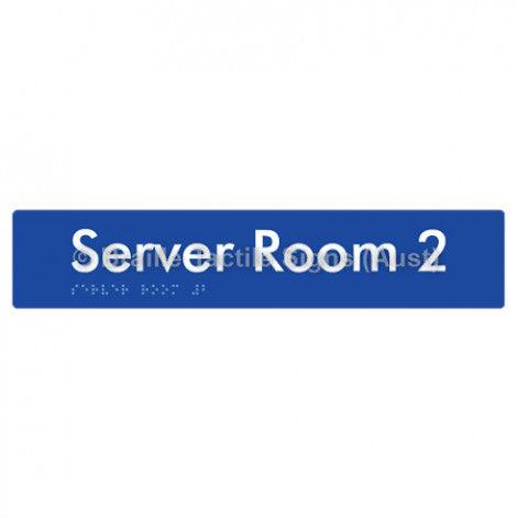 Braille Sign Server Room 2 - Braille Tactile Signs (Aust) - BTS253-02-blu - Fully Custom Signs - Fast Shipping - High Quality - Australian Made &amp; Owned