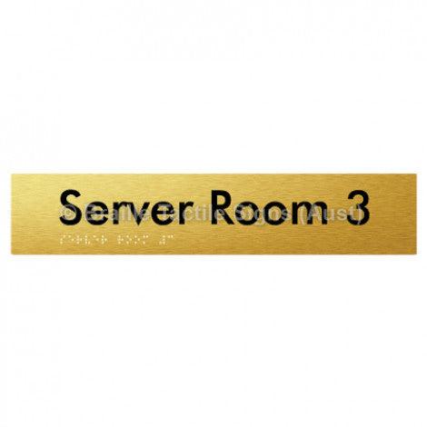 Braille Sign Server Room 3 - Braille Tactile Signs (Aust) - BTS253-03-aliG - Fully Custom Signs - Fast Shipping - High Quality - Australian Made &amp; Owned