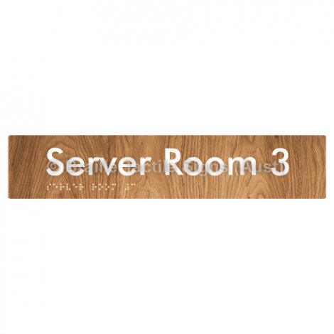 Braille Sign Server Room 3 - Braille Tactile Signs (Aust) - BTS253-03-wdg - Fully Custom Signs - Fast Shipping - High Quality - Australian Made &amp; Owned