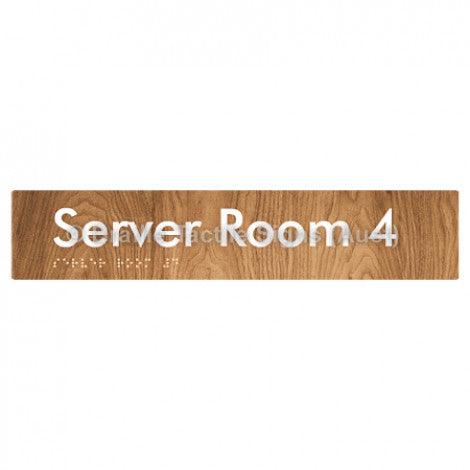 Braille Sign Server Room 4 - Braille Tactile Signs (Aust) - BTS253-04-wdg - Fully Custom Signs - Fast Shipping - High Quality - Australian Made &amp; Owned