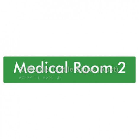 Braille Sign Medical Room 2 - Braille Tactile Signs (Aust) - BTS255-02-grn - Fully Custom Signs - Fast Shipping - High Quality - Australian Made &amp; Owned