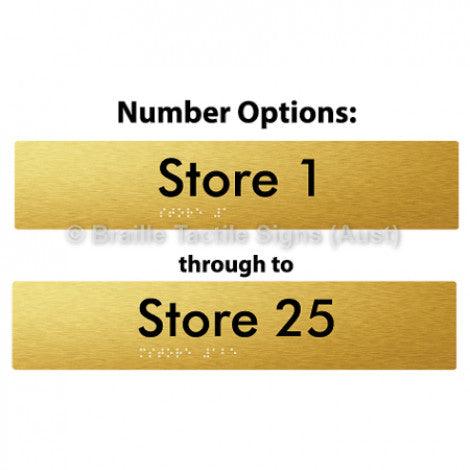 Braille Sign Store # - Opt 1 to 25 - Braille Tactile Signs (Aust) - BTS257-#-aliG - Fully Custom Signs - Fast Shipping - High Quality - Australian Made &amp; Owned