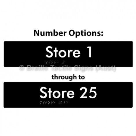 Braille Sign Store # - Opt 1 to 25 - Braille Tactile Signs (Aust) - BTS257-#-blk - Fully Custom Signs - Fast Shipping - High Quality - Australian Made &amp; Owned