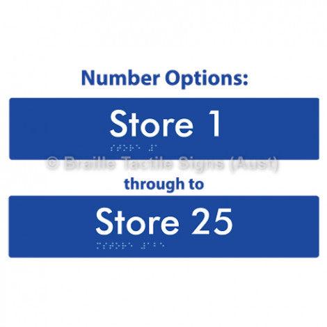 Braille Sign Store # - Opt 1 to 25 - Braille Tactile Signs (Aust) - BTS257-#-blu - Fully Custom Signs - Fast Shipping - High Quality - Australian Made &amp; Owned