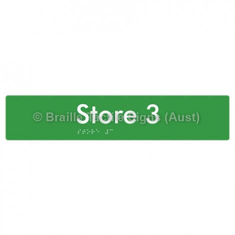 Braille Sign Store 3 - Braille Tactile Signs (Aust) - BTS257-03-grn - Fully Custom Signs - Fast Shipping - High Quality - Australian Made &amp; Owned
