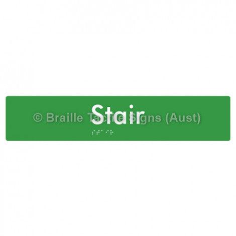 Braille Sign Stair - Braille Tactile Signs (Aust) - BTS259-grn - Fully Custom Signs - Fast Shipping - High Quality - Australian Made &amp; Owned