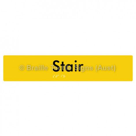 Braille Sign Stair - Braille Tactile Signs (Aust) - BTS259-yel - Fully Custom Signs - Fast Shipping - High Quality - Australian Made &amp; Owned
