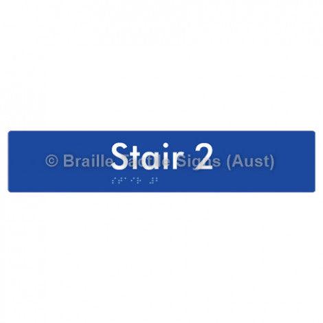 Braille Sign Stair 2 - Braille Tactile Signs (Aust) - BTS259-02-blu - Fully Custom Signs - Fast Shipping - High Quality - Australian Made &amp; Owned
