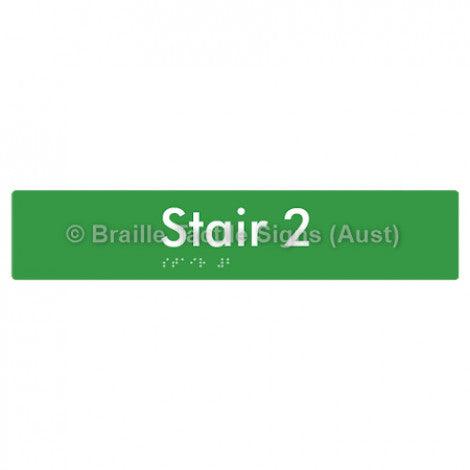 Braille Sign Stair 2 - Braille Tactile Signs (Aust) - BTS259-02-grn - Fully Custom Signs - Fast Shipping - High Quality - Australian Made &amp; Owned