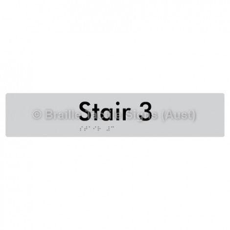 Braille Sign Stair 3 - Braille Tactile Signs (Aust) - BTS259-03-slv - Fully Custom Signs - Fast Shipping - High Quality - Australian Made &amp; Owned
