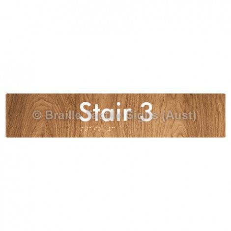 Braille Sign Stair 3 - Braille Tactile Signs (Aust) - BTS259-03-wdg - Fully Custom Signs - Fast Shipping - High Quality - Australian Made &amp; Owned