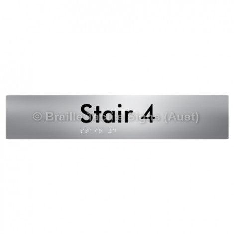 Braille Sign Stair 4 - Braille Tactile Signs (Aust) - BTS259-04-aliS - Fully Custom Signs - Fast Shipping - High Quality - Australian Made &amp; Owned