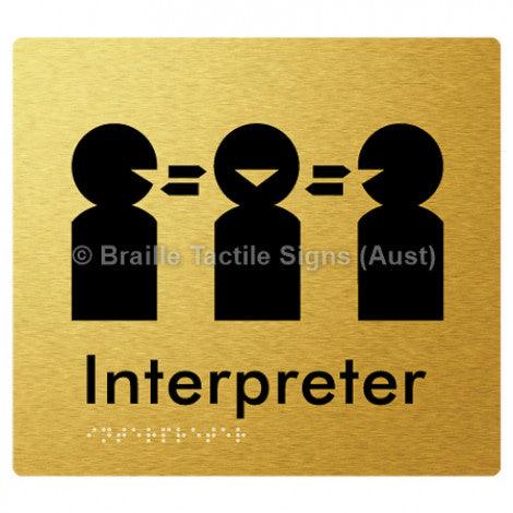 Braille Sign Interpreter - Braille Tactile Signs (Aust) - BTS260-aliG - Fully Custom Signs - Fast Shipping - High Quality - Australian Made &amp; Owned
