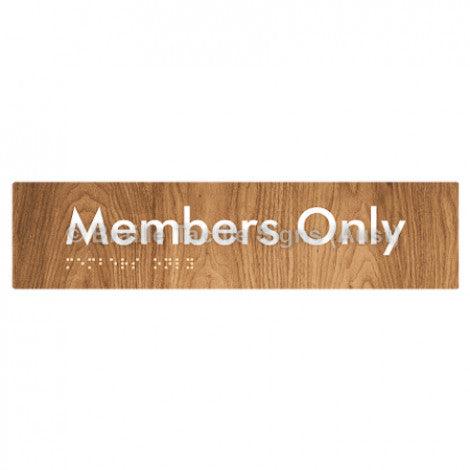 Braille Sign Members Only - Braille Tactile Signs (Aust) - BTS261-wdg - Fully Custom Signs - Fast Shipping - High Quality - Australian Made &amp; Owned