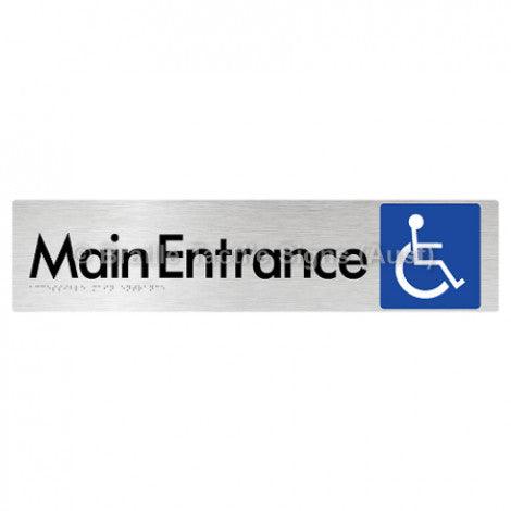 Braille Sign Accessible Main Entrance - Braille Tactile Signs (Aust) - BTS263-aliB - Fully Custom Signs - Fast Shipping - High Quality - Australian Made &amp; Owned