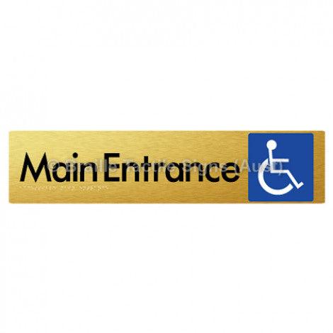 Braille Sign Accessible Main Entrance - Braille Tactile Signs (Aust) - BTS263-aliG - Fully Custom Signs - Fast Shipping - High Quality - Australian Made &amp; Owned