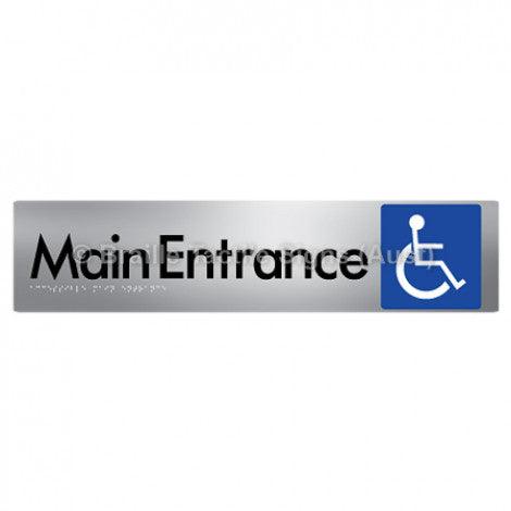 Braille Sign Accessible Main Entrance - Braille Tactile Signs (Aust) - BTS263-aliS - Fully Custom Signs - Fast Shipping - High Quality - Australian Made &amp; Owned