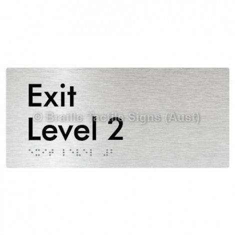 Braille Sign Exit Level 2 - Braille Tactile Signs (Aust) - BTS270-02-aliB - Fully Custom Signs - Fast Shipping - High Quality - Australian Made &amp; Owned