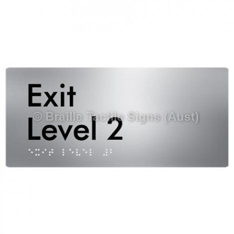 Braille Sign Exit Level 2 - Braille Tactile Signs (Aust) - BTS270-02-aliS - Fully Custom Signs - Fast Shipping - High Quality - Australian Made &amp; Owned