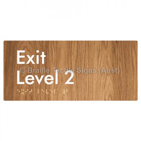 Braille Sign Exit Level 2 - Braille Tactile Signs (Aust) - BTS270-02-wdg - Fully Custom Signs - Fast Shipping - High Quality - Australian Made &amp; Owned