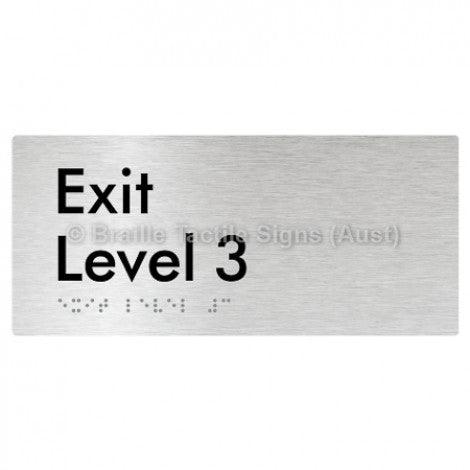 Braille Sign Exit Level 3 - Braille Tactile Signs (Aust) - BTS270-03-aliB - Fully Custom Signs - Fast Shipping - High Quality - Australian Made &amp; Owned
