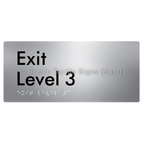Braille Sign Exit Level 3 - Braille Tactile Signs (Aust) - BTS270-03-aliS - Fully Custom Signs - Fast Shipping - High Quality - Australian Made &amp; Owned