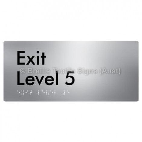 Braille Sign Exit Level 5 - Braille Tactile Signs (Aust) - BTS270-05-aliS - Fully Custom Signs - Fast Shipping - High Quality - Australian Made &amp; Owned