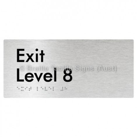 Braille Sign Exit Level 8 - Braille Tactile Signs (Aust) - BTS270-08-aliB - Fully Custom Signs - Fast Shipping - High Quality - Australian Made &amp; Owned