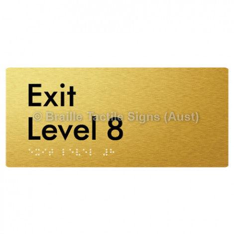 Braille Sign Exit Level 8 - Braille Tactile Signs (Aust) - BTS270-08-aliG - Fully Custom Signs - Fast Shipping - High Quality - Australian Made &amp; Owned