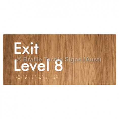 Braille Sign Exit Level 8 - Braille Tactile Signs (Aust) - BTS270-08-wdg - Fully Custom Signs - Fast Shipping - High Quality - Australian Made &amp; Owned