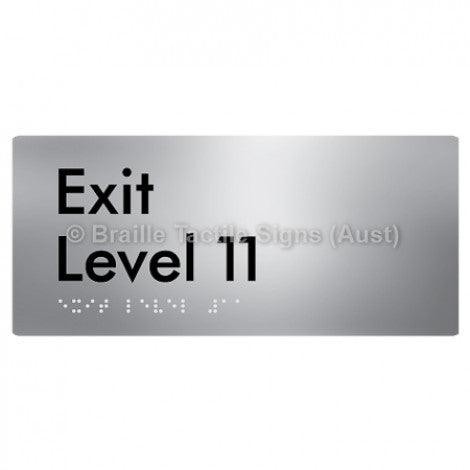 Braille Sign Exit Level 11 - Braille Tactile Signs (Aust) - BTS270-11-aliS - Fully Custom Signs - Fast Shipping - High Quality - Australian Made &amp; Owned