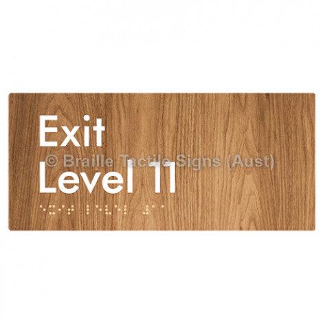 Braille Sign Exit Level 11 - Braille Tactile Signs (Aust) - BTS270-11-wdg - Fully Custom Signs - Fast Shipping - High Quality - Australian Made &amp; Owned