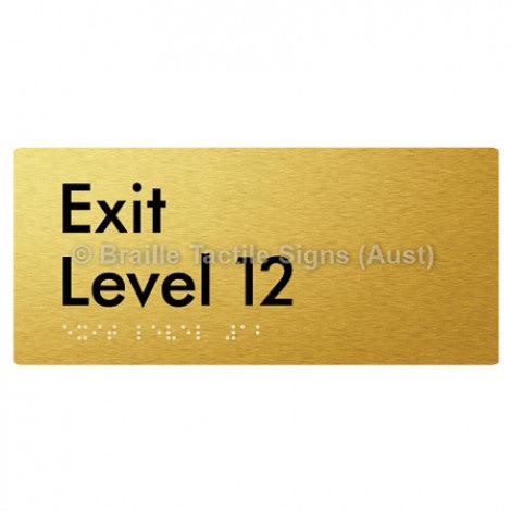 Braille Sign Exit Level 12 - Braille Tactile Signs (Aust) - BTS270-12-aliG - Fully Custom Signs - Fast Shipping - High Quality - Australian Made &amp; Owned
