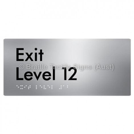 Braille Sign Exit Level 12 - Braille Tactile Signs (Aust) - BTS270-12-aliS - Fully Custom Signs - Fast Shipping - High Quality - Australian Made &amp; Owned