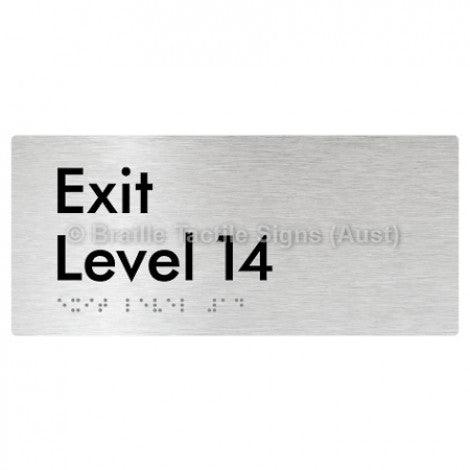 Braille Sign Exit Level 14 - Braille Tactile Signs (Aust) - BTS270-14-aliB - Fully Custom Signs - Fast Shipping - High Quality - Australian Made &amp; Owned