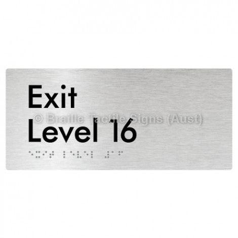 Braille Sign Exit Level 16 - Braille Tactile Signs (Aust) - BTS270-16-aliB - Fully Custom Signs - Fast Shipping - High Quality - Australian Made &amp; Owned