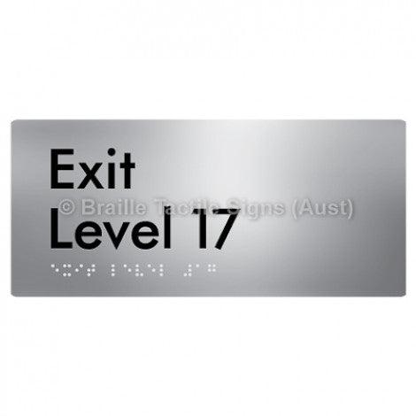 Braille Sign Exit Level 17 - Braille Tactile Signs (Aust) - BTS270-17-aliS - Fully Custom Signs - Fast Shipping - High Quality - Australian Made &amp; Owned