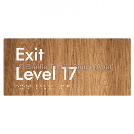 Braille Sign Exit Level 17 - Braille Tactile Signs (Aust) - BTS270-17-wdg - Fully Custom Signs - Fast Shipping - High Quality - Australian Made &amp; Owned