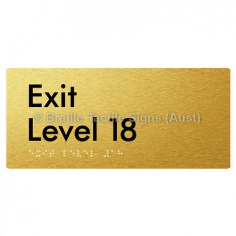 Braille Sign Exit Level 18 - Braille Tactile Signs (Aust) - BTS270-18-aliG - Fully Custom Signs - Fast Shipping - High Quality - Australian Made &amp; Owned