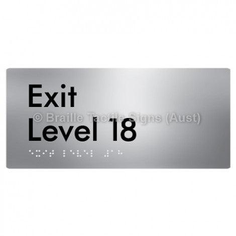 Braille Sign Exit Level 18 - Braille Tactile Signs (Aust) - BTS270-18-aliS - Fully Custom Signs - Fast Shipping - High Quality - Australian Made &amp; Owned
