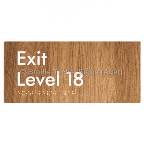 Braille Sign Exit Level 18 - Braille Tactile Signs (Aust) - BTS270-18-wdg - Fully Custom Signs - Fast Shipping - High Quality - Australian Made &amp; Owned