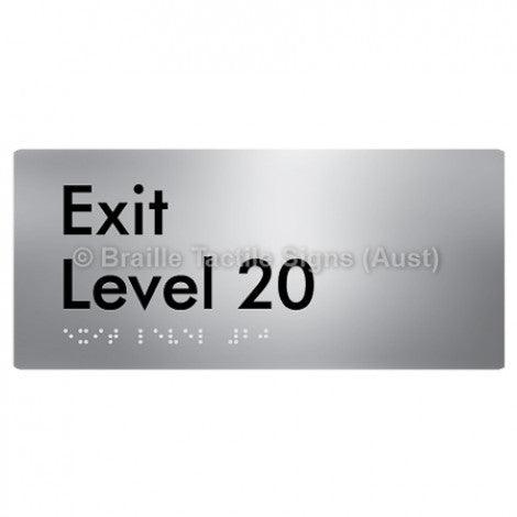 Braille Sign Exit Level 20 - Braille Tactile Signs (Aust) - BTS270-20-aliS - Fully Custom Signs - Fast Shipping - High Quality - Australian Made &amp; Owned