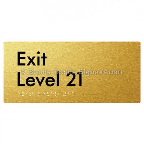 Braille Sign Exit Level 21 - Braille Tactile Signs (Aust) - BTS270-21-aliG - Fully Custom Signs - Fast Shipping - High Quality - Australian Made &amp; Owned