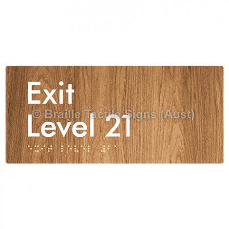 Braille Sign Exit Level 21 - Braille Tactile Signs (Aust) - BTS270-21-wdg - Fully Custom Signs - Fast Shipping - High Quality - Australian Made &amp; Owned