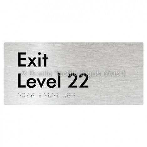 Braille Sign Exit Level 22 - Braille Tactile Signs (Aust) - BTS270-22-aliB - Fully Custom Signs - Fast Shipping - High Quality - Australian Made &amp; Owned