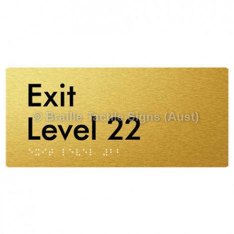 Braille Sign Exit Level 22 - Braille Tactile Signs (Aust) - BTS270-22-aliG - Fully Custom Signs - Fast Shipping - High Quality - Australian Made &amp; Owned