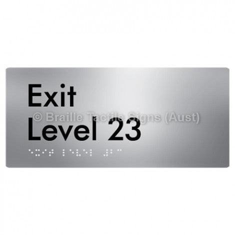Braille Sign Exit Level 23 - Braille Tactile Signs (Aust) - BTS270-23-aliS - Fully Custom Signs - Fast Shipping - High Quality - Australian Made &amp; Owned